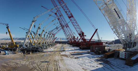 Cranes at the Energy Transportation site