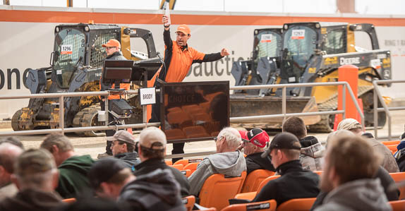 Skid steers selling at our Edmonton, AB auction