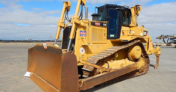 A 2012 Caterpillar D7R Series II crawler tractor sp;d at the Ritchie Bros. unreserved auction in Geelong, Australia