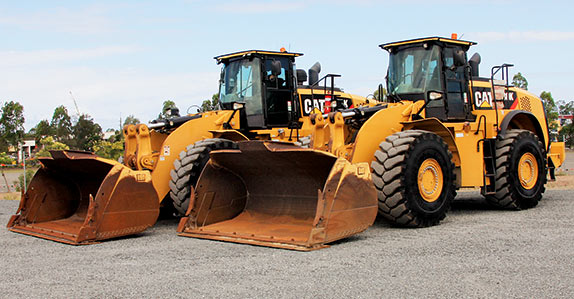 Two Caterpillar 980K wheel loaders to be sold in Brisbane, Australia.