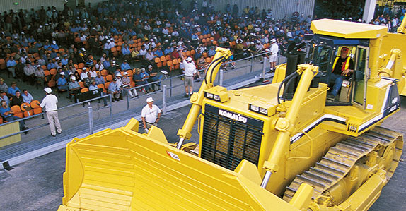Equipment on the ramp at a Ritchie Bros. auction in Brisbane, April 1999.