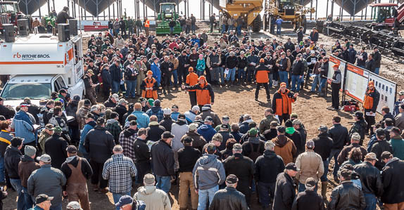Crowds at Ritchie Bros.' Wroxton, SK auction.