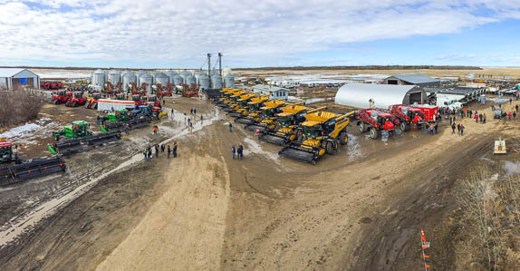 Ritchie Bros. set up and ready for the Bonanza, AB on-the-farm auction